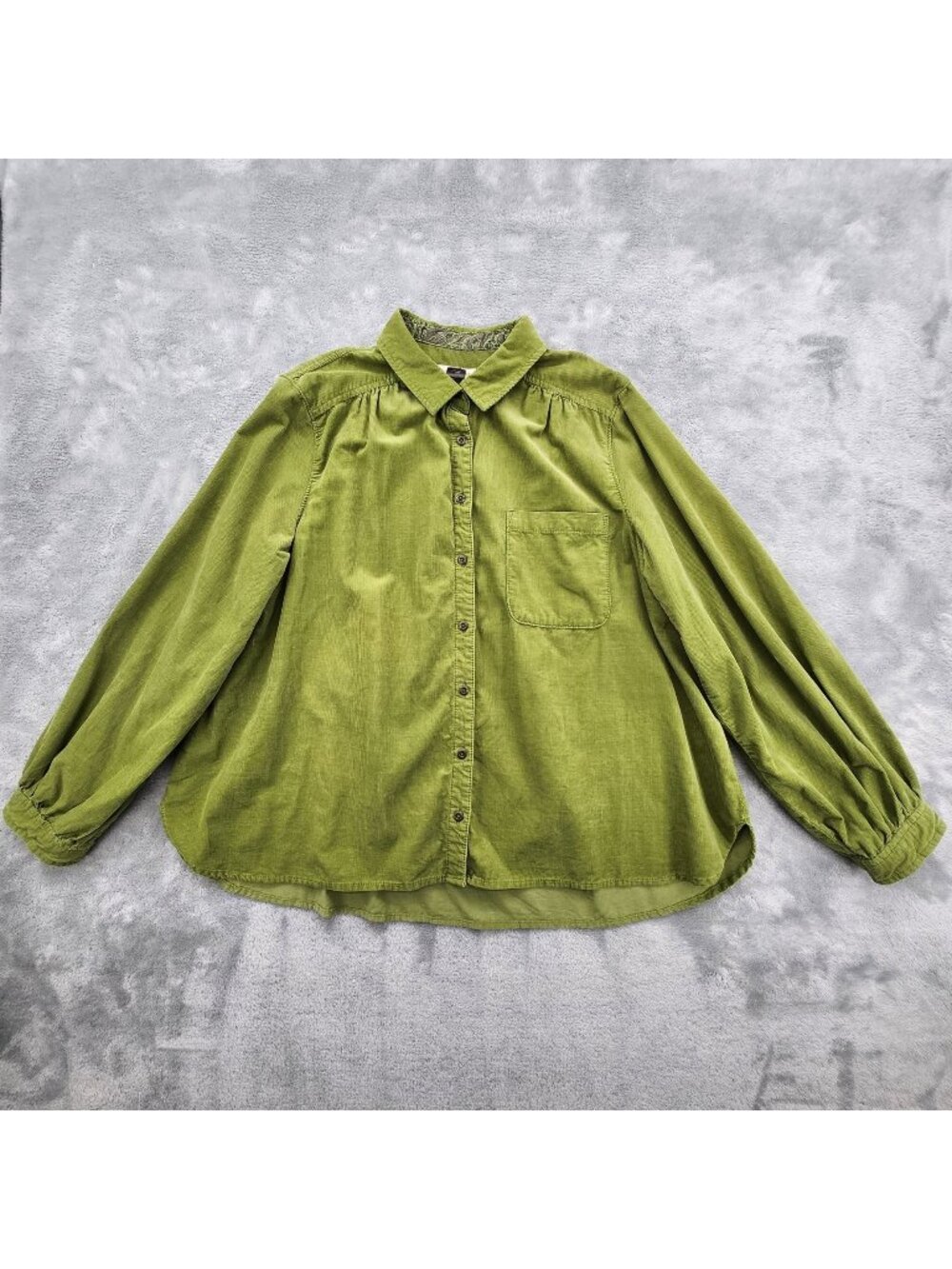 Pilcro Sigourney Corduroy Button Down Shirt Large Autumn Cottage Granola Earthy